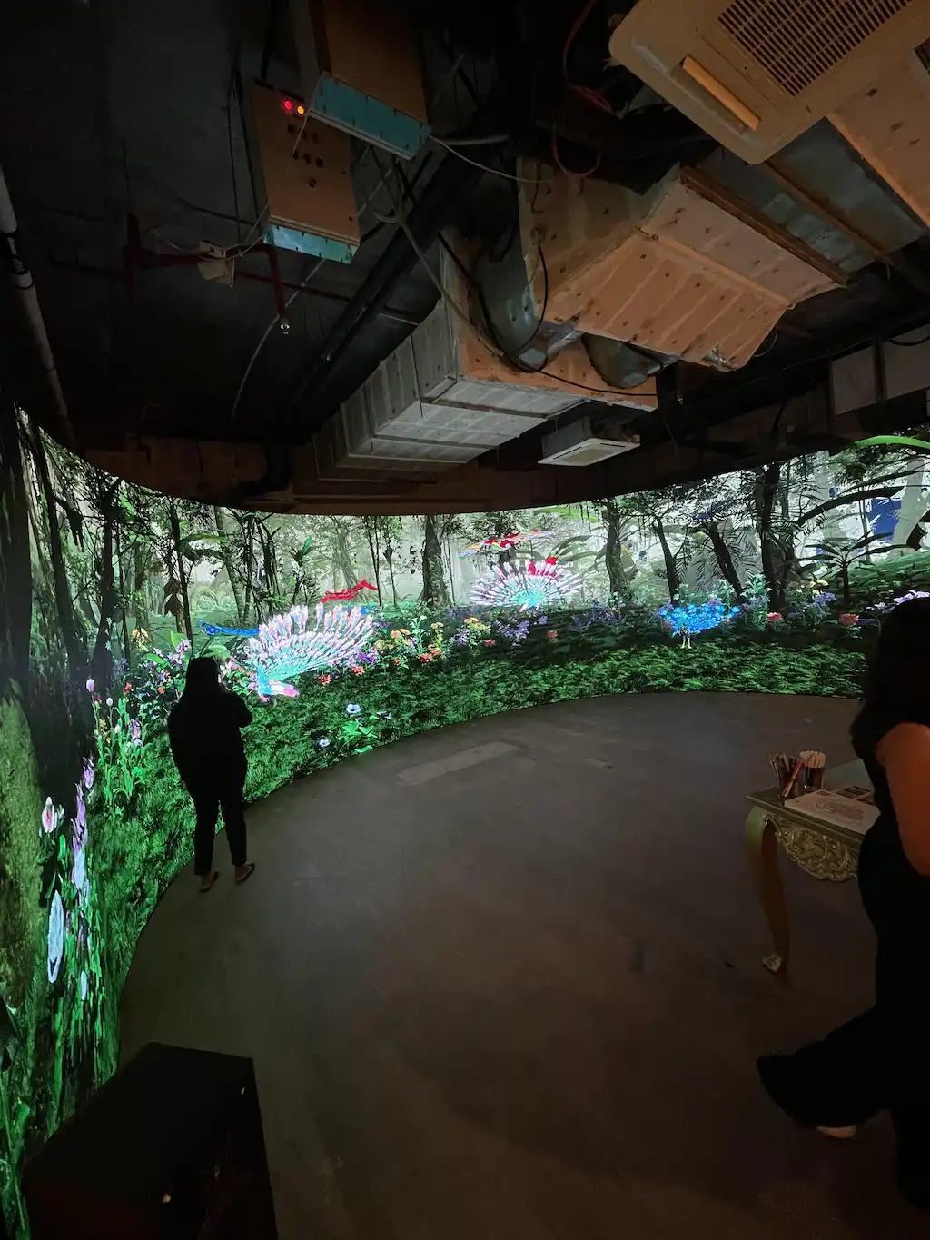 Audience interacting with the installation